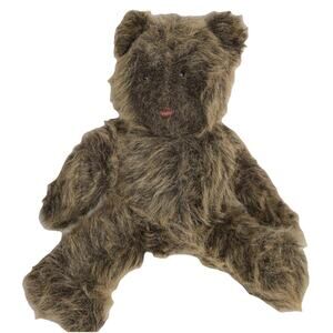 Vintage Mohair Teddy Bear Shaggy Brown Plush Handmade Stuffed‎ Granny Core